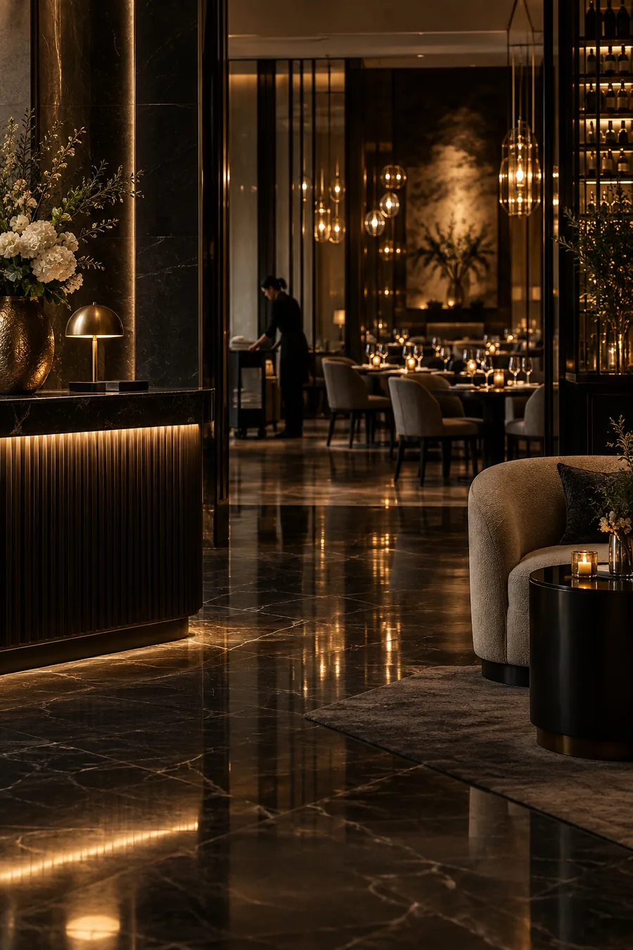 Gepflegter Bereich in Hotel oder Gastronomie